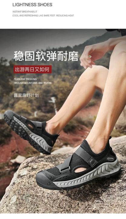 Summer Men Sandals Genuine Leather Mens Casual Shoes Outdoor Men Leather Sandals for Men Beach Shoes Roman mens Shoes