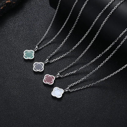 Stylish Men Petal Charms Necklace,Waterproof Stainless Steel Luck Leaf Pendant,Birthday Anniversary Father Gift for Him