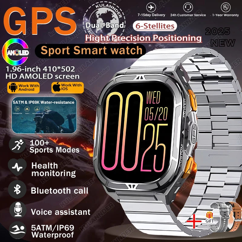 New For XIAOMI Sport Wristband Built-in GPS&Compass BT Call Smartwatch Altimeter Health Monitoring 3ATM Waterproof Swim Watches