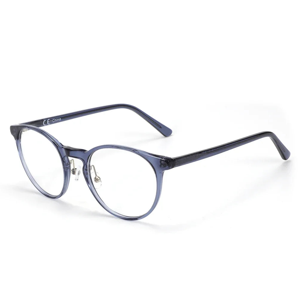 ZENOTTIC (XS Size) Handmade Acetate Round Prescription Eyeglasses Transparent Circular Progressive Optical Glasses for Women Men