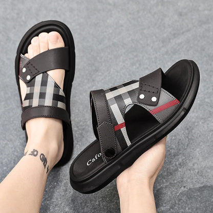 Sandals Men's 2025 New Summer Casual Beach Shoes Indoor and Outdoor Wear Two-Wear Lightweight One-Line Sandals