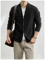 Men's Layered-Look Double-Zip Knit Cardigan — view 5