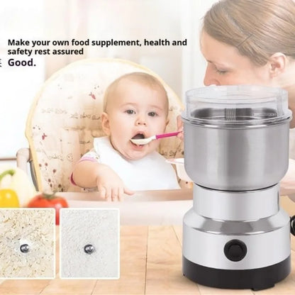 Moongiantgo Coffee Grinder Electric, Mini Spice Grinder, 200W 10s Fast Grinding, Dry Grain Mill for Spices Seeds Rice Beans Seasonings, with Replacment Stainless Steel Blade (Silver, 110V)
