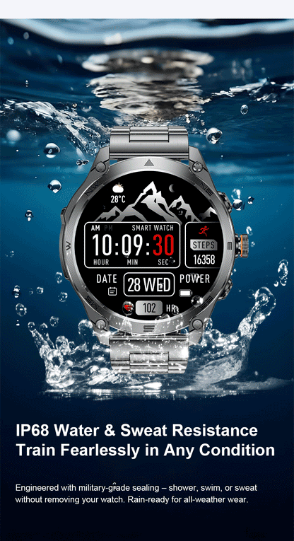 2026 Hot Sales Outdoor Durable GPS Sports Smart Watch Built-in GPS 1000mAh Battery 10ATM Waterproof 1.75" AOD Men Military Watch