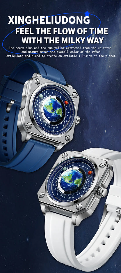 BINBOND Earth&Star Cool Quartz Wristwatches for Men Luminous Waterproof Precise Sports Men's Watch Durable Casual Reloj