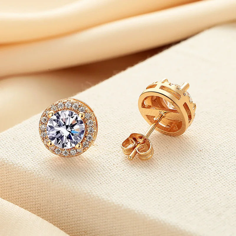HOT Moissanite S925 Sterling Silver Stud Earrings For Women And Men With 2 Certificates Pass Diamond Test Pen Fine Jewelry