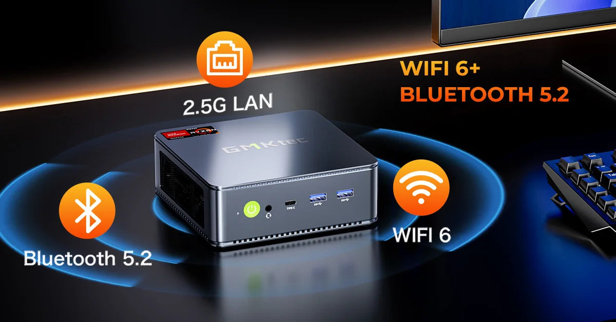 GMKtec M6 Ultra Gaming Mini PC AMD Ryzen 5 7640HS (Upgraded 6600H/6800H) Desktop Mini Computers WiFi 6/BT 5.2, Triple 4K Display