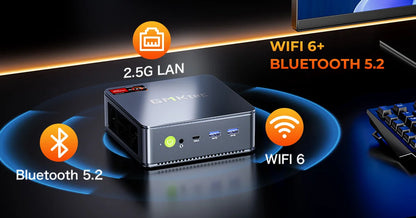 GMKtec M6 Ultra Gaming Mini PC AMD Ryzen 5 7640HS (Upgraded 6600H/6800H) Desktop Mini Computers WiFi 6/BT 5.2, Triple 4K Display