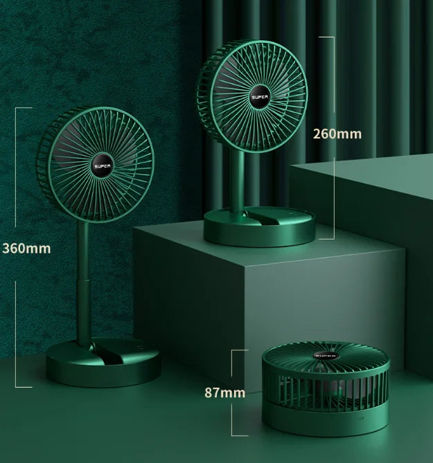 Desktop fan charging model, long endurance USB foldable mini retractable fan, dormitory portable desktop electric fan