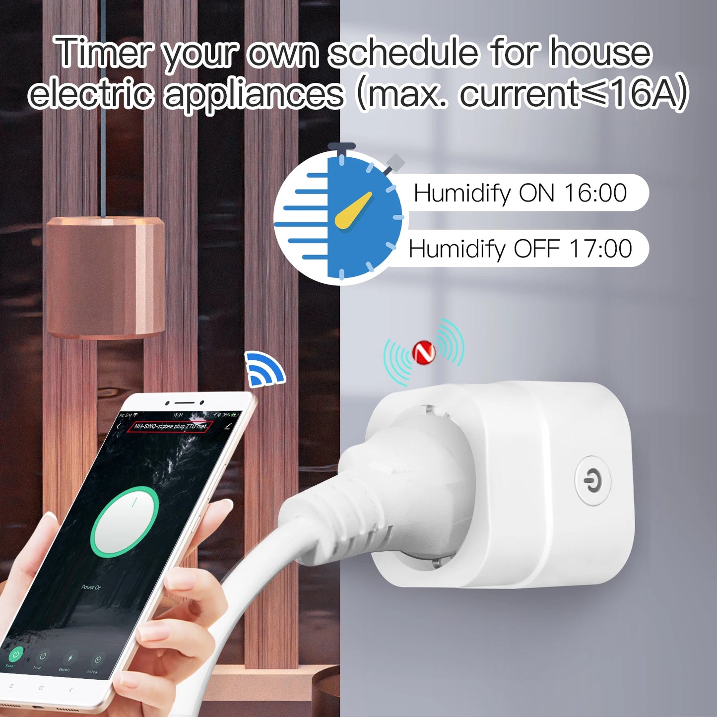 Moes ZigBee Tuya Socket Power Plug 16A Smart APP Wireless Socket Outlet Functional Energy Monitor Timer Alexa Google EU