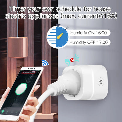 Moes ZigBee Tuya Socket Power Plug 16A Smart APP Wireless Socket Outlet Functional Energy Monitor Timer Alexa Google EU