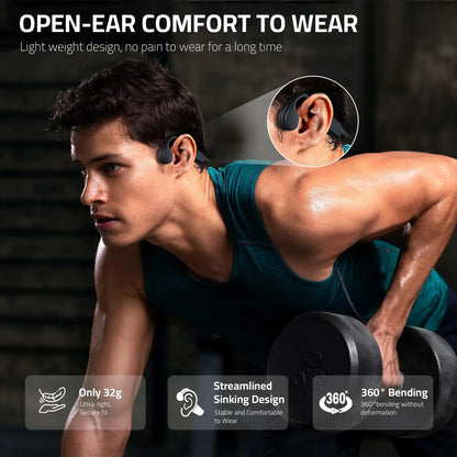 Wireless Earphones for shokz open Sports Bone Conduction Bluetooth IPX8 Waterproof Headphones With 32G RAM Mp3 Music Headset
