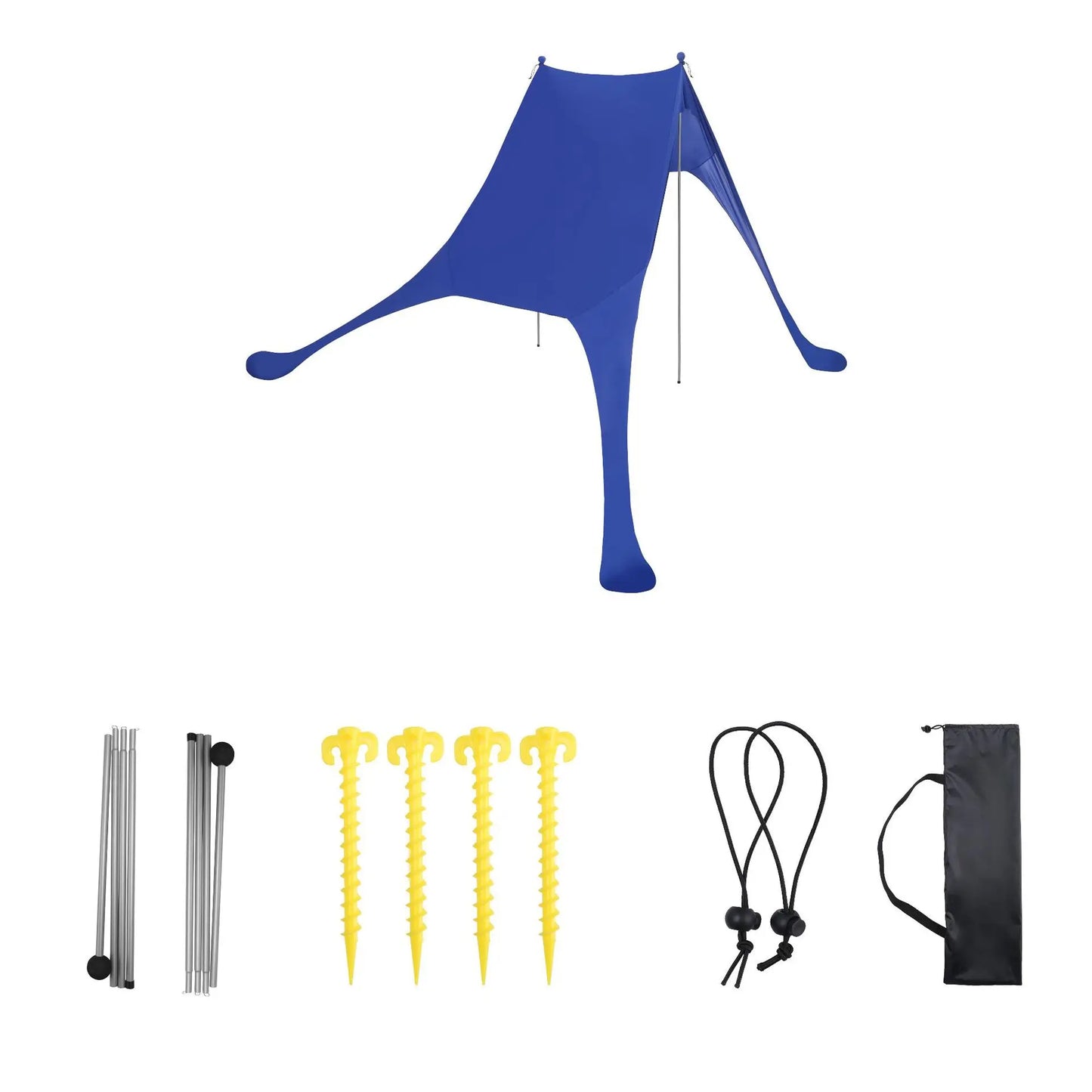 Family Beach Canopy ,Large Beach Sunshade Tent with Stability Poles,UPF50+Outdoor Shade for Beach,Camping,Party or Picnics