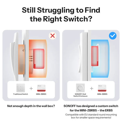 SONOFF MINI-ZBRBS Zigbee Smart Roller Shutter Switch Zigbee Local Scene Signal Booster Transform Curtains eWeLink Via ZigBee Hub