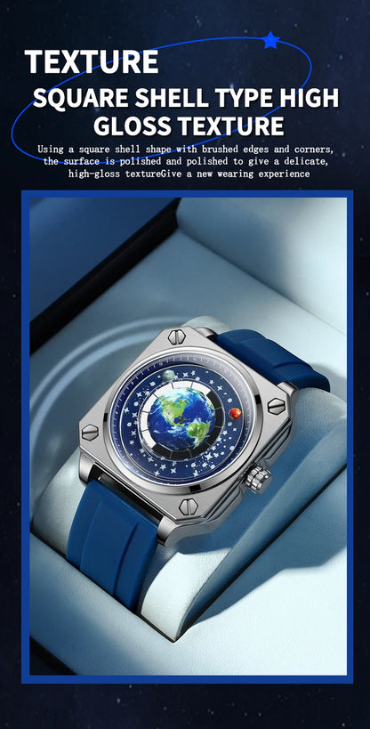 BINBOND Earth&Star Cool Quartz Wristwatches for Men Luminous Waterproof Precise Sports Men's Watch Durable Casual Reloj