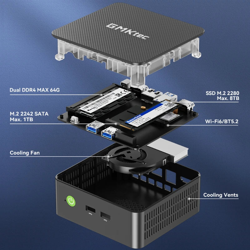 GMKtec G3 Pro Mini PC Intel i3-10110U Windows 11 Pro Mini PC 8GB DDR4 256GB PCIe M.2 SSD WiFi 6 BT5.2 Desktop Computer