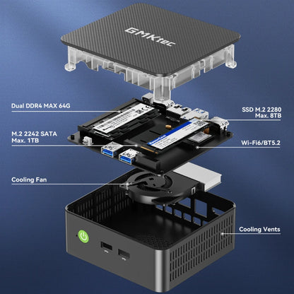 GMKtec G3 Pro Mini PC Intel i3-10110U Windows 11 Pro Mini PC 8GB DDR4 256GB PCIe M.2 SSD WiFi 6 BT5.2 Desktop Computer