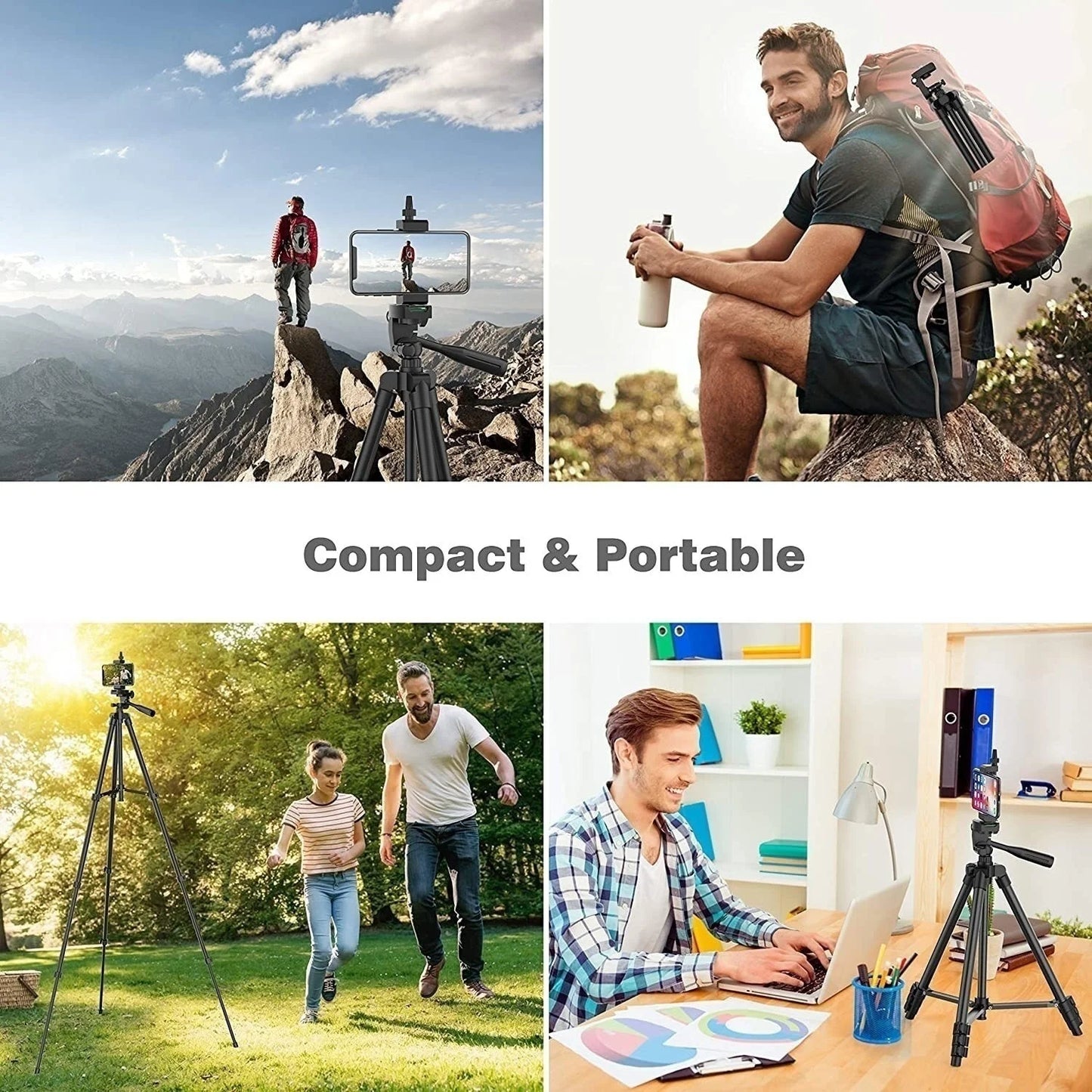 Mobile Tripod for Phone Lightweight Camera Tripod Stand with Bluetooth Selfie Remote Phone Holder for Youtube Video Photography