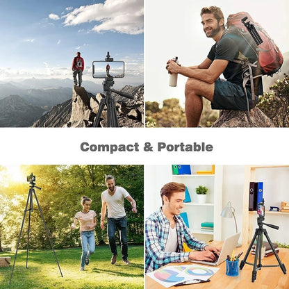 Mobile Tripod for Phone Lightweight Camera Tripod Stand with Bluetooth Selfie Remote Phone Holder for Youtube Video Photography