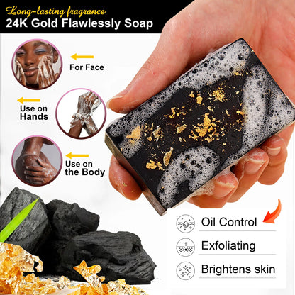 AILKE 24K Whitening Skin Set, Lightening, Remove Black Spots, Melanin, Stains, Even Skin Tone, Moisturizing, for All Skin Types