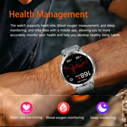 2026 New  Outdoor Smart Watch 1.85inch AMOLED 1000mAh Large Battery 5ATM Waterproof Voice Call Sports Men Fitness Bracelet