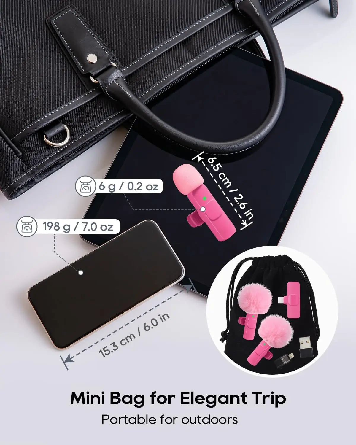 New Wireless Lavalier Microphone Portable Audio Video Recording Mini Microphone for iPhone Android PC Camera Live Gaming Phone