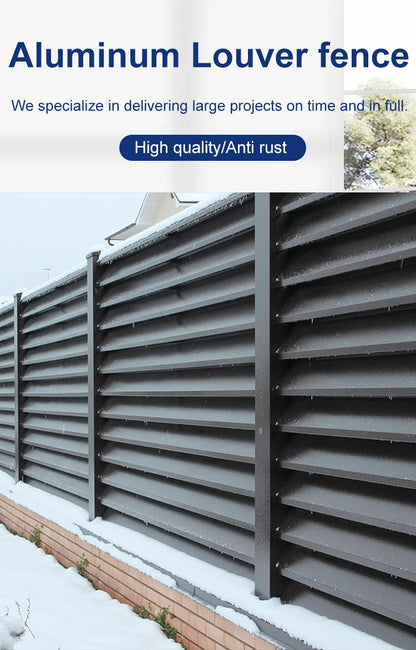 Outdoor Aluminum Louver Fence Panels Modern Design Privacy Security Fencing Heavy Duty Garden Yard Fence Customizable