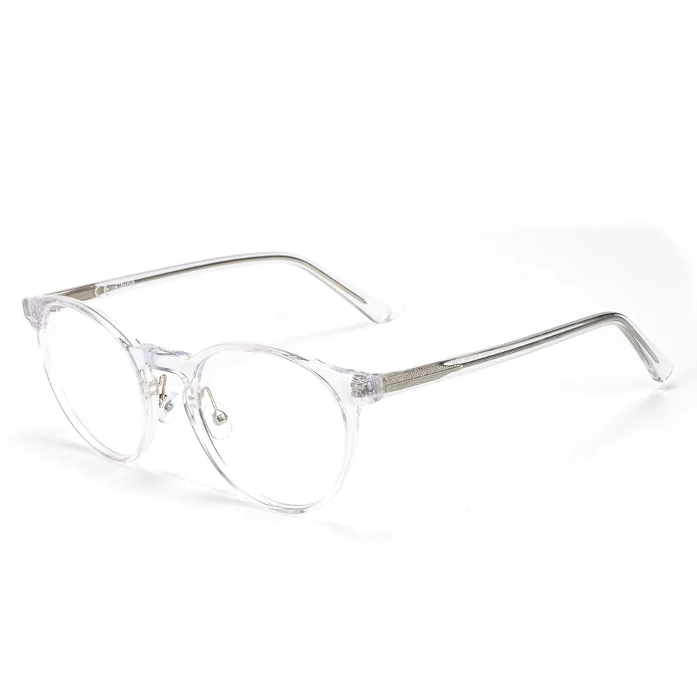 ZENOTTIC (XS Size) Handmade Acetate Round Prescription Eyeglasses Transparent Circular Progressive Optical Glasses for Women Men