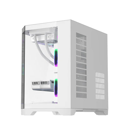 WJCOOLMAN Dreamer mini PC case M-ATX Three Sided Glass sea view room 240 water cooler Desktop computer case gabinetes gamer
