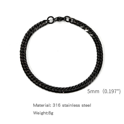Gold Color Stainless Steel Cuban Chain Men's Bracelet Simple Retro Bracelet For Women Hip Hop Jewelry Trend Accessories Gift