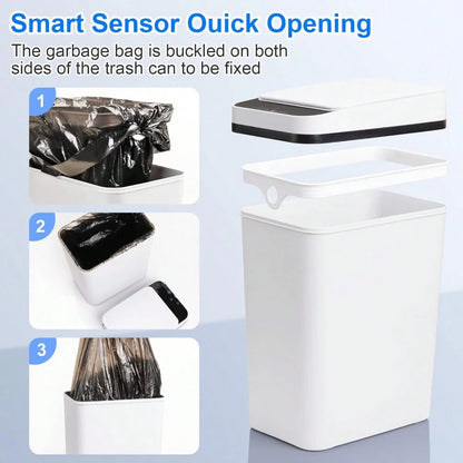Bathroom Trash Can, Compact And Durable  Wastebasket With Built-In Handles, Easy To Clean, Rustproof