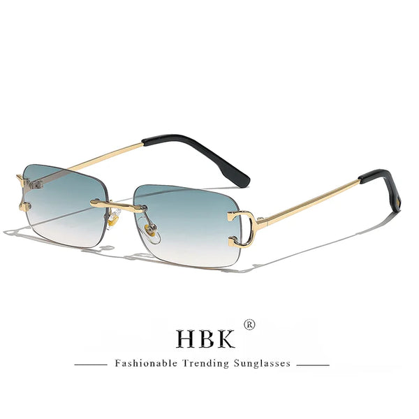 HBK Small Rectangle Rimless Sunglasses — view 1