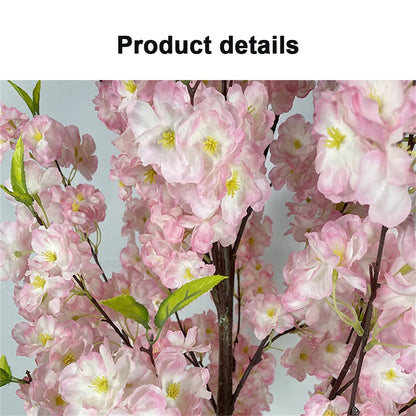 Artificial Cherry Blossom Tree, Tall Potted Faux Cherry Blossom Tree Plants In Pot With Lifelike Trunk For Indoor Home Decor