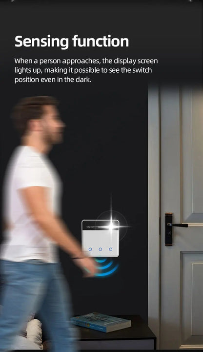 Zemismart DIY Name Switch EU Type Zigbee Smart Display Screen Touch Light Switch Works with Tuya Alexa Google Home Voice Control