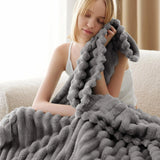 ROSEKIND Striped Fleece Blanket — view 5