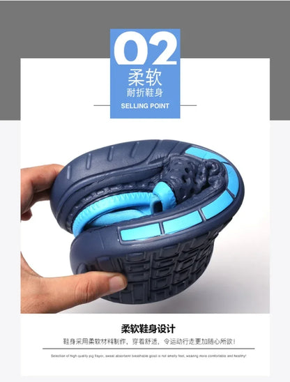 Men's Summer Sandals Clogs Casual Round Toe Slip on Outdoor Geometric Pattern Anti-slip Beach Hole Shoes Plus 46 47 Men Slippers