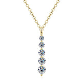 Oxtao Five-Stone Moissanite Pendant Necklace — view 7