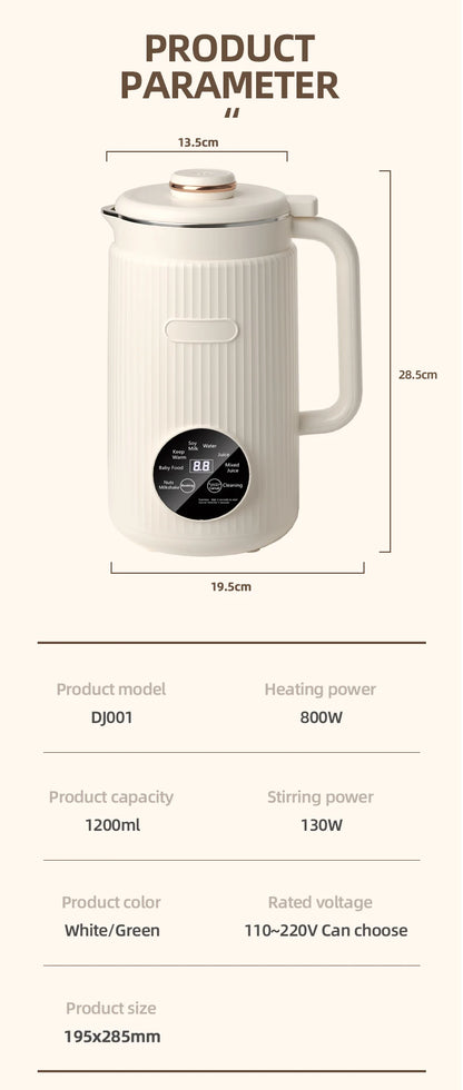 8-in-1 Multifunctional Automatic Nut Milk Machine&Coffee Maker, 40oz Auto Self-Cleaning Delay Start, Keep Warm Boil