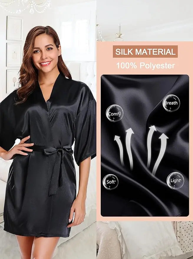 New Women's Sleeping Robe Home Clothes Sleeping Bridal Morning Robe Ding Simulated Silk Elastic Sleeping Robe Silk Short Dress