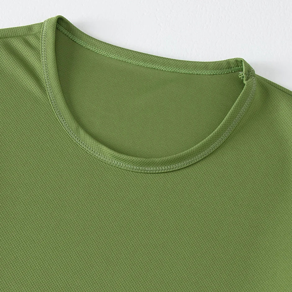 2/4/6Piece Four Seasons Men's Solid Color Round Neck Short Sleeve Top With Printed Cuffs Youth Sports And Leisure T-shirt trendy