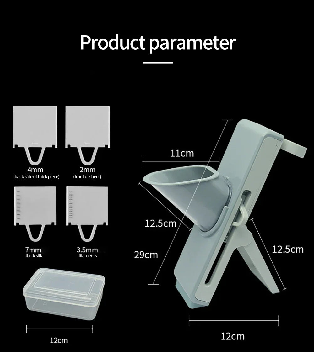 Slicer Safe Mandoline Vegetable Cutter Veggie Dicer Slicer for Julienne French Fry and Potato Get Storage Box with Lid