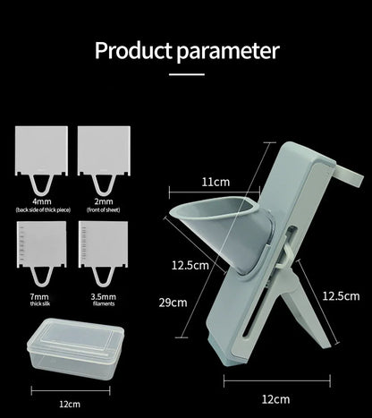 Slicer Safe Mandoline Vegetable Cutter Veggie Dicer Slicer for Julienne French Fry and Potato Get Storage Box with Lid