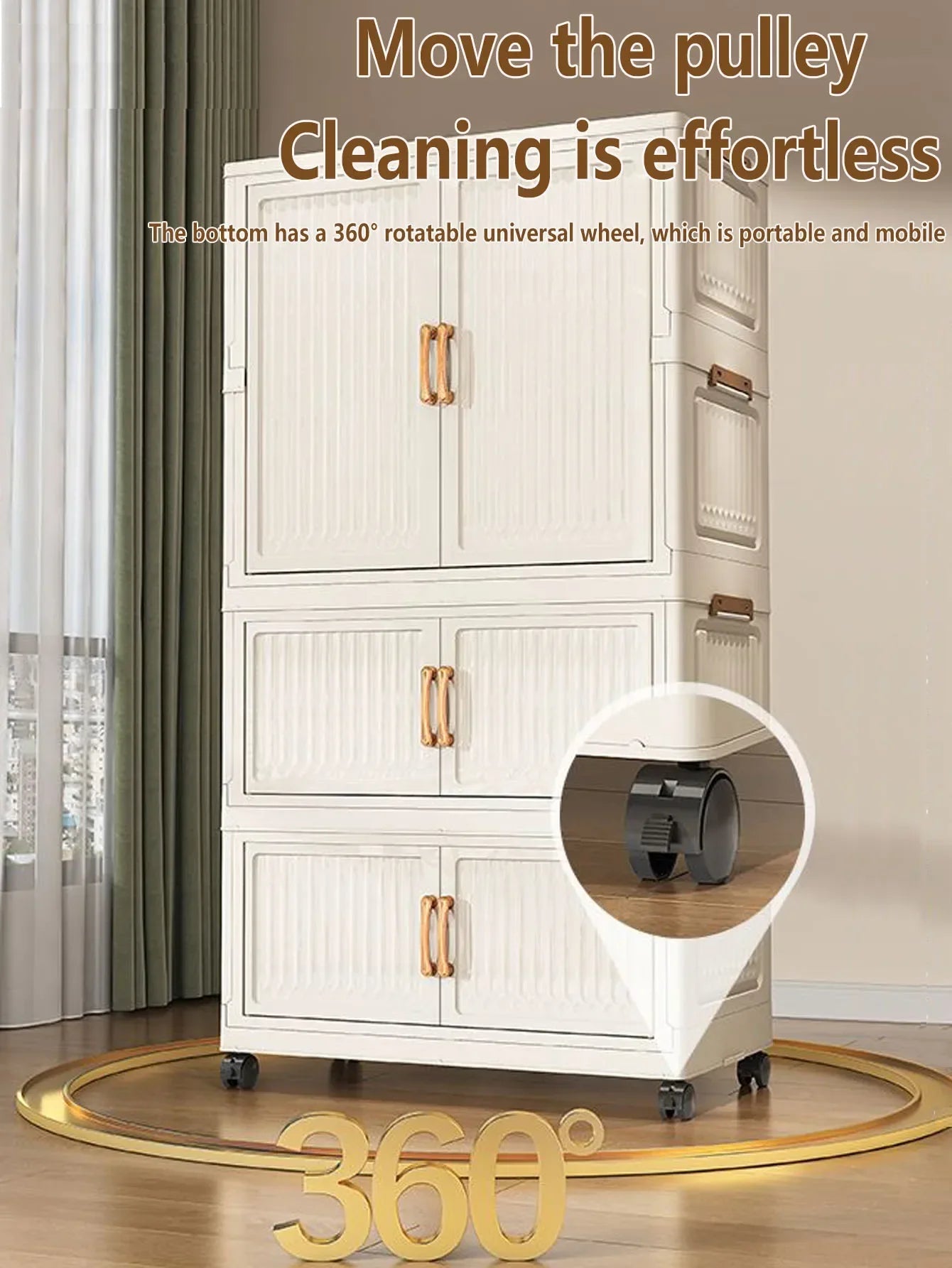 Large Capacity Dustproof Wardrobe Sundries Cabinet Multifunction Folding Storage Cabinet Locker Closet Organizer