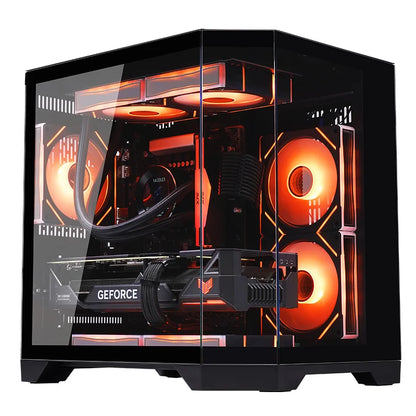 WJCOOLMAN Dreamer mini PC case M-ATX Three Sided Glass sea view room 240 water cooler Desktop computer case gabinetes gamer