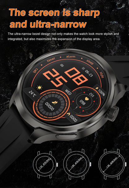 NEW GPS Outdoor fitness NFC Smart Watch Men 1.85 Inch AMOLED Screen  Bluetooth Call IP67 Waterproof Man Smart Watches Man 2025