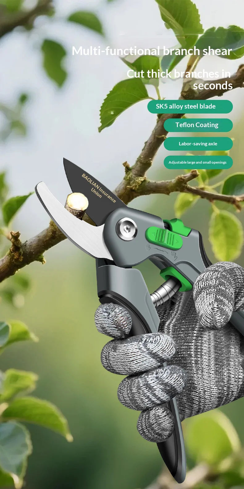 Plant Trim Pruner Cut Horticulture Secateur Shrub Garden Scissor Set Branch Shear Orchard Pruning Shears Tools