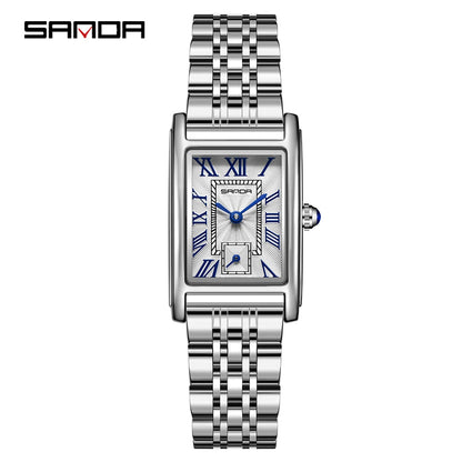 SANDA Top Fashion 1116 Women's Watch Elegant Design Rectangular Dial Waterproof Quartz Movement Business Women's Quartz Watch