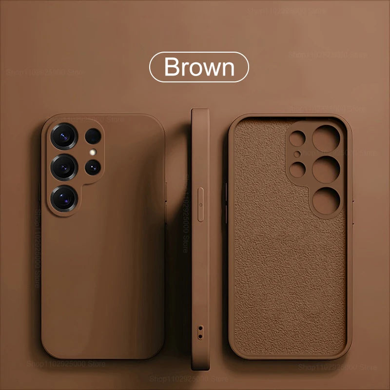 S26 S25 Ultra Case Square Liquid Silicone Phone Case For Samsung Galaxy S26 S25 S24 S23 S22 Ultra Plus S26Ultra Cases Soft Cover