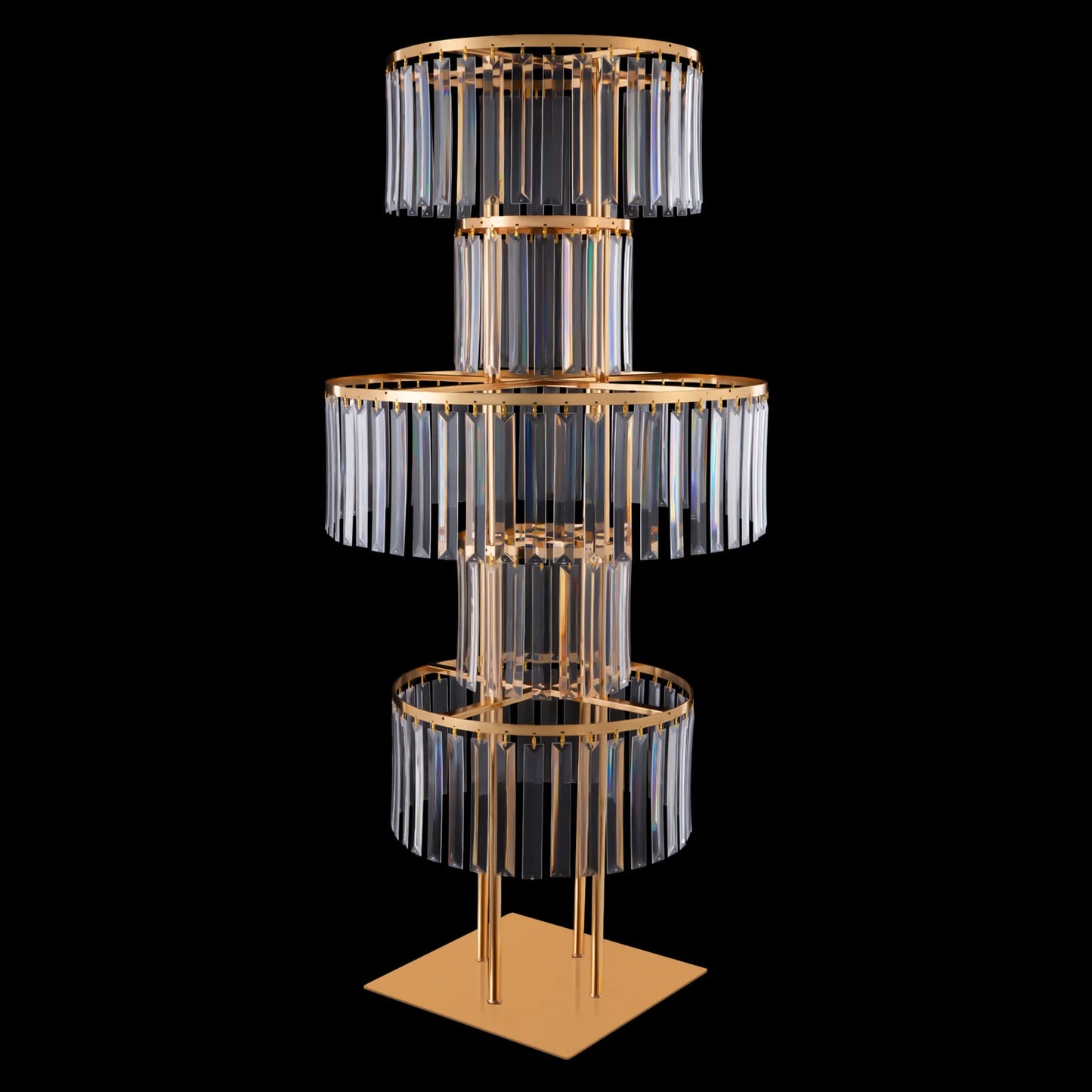 5 Tiers Wedding Centerpieces Flower Stand, 110cm Acrylic Crystal Flower Vase Rack Floor Table Decor Display Holder, Gold/Silver