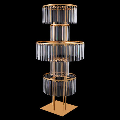 5 Tiers Wedding Centerpieces Flower Stand, 110cm Acrylic Crystal Flower Vase Rack Floor Table Decor Display Holder, Gold/Silver